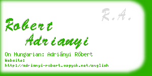 robert adrianyi business card