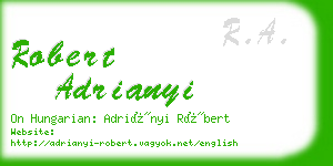 robert adrianyi business card